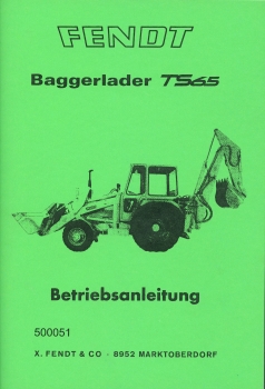 Bedienungsanleitung für Baggerlader TS 65 ( 12.73 )